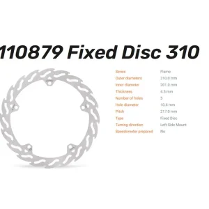 Moto-Master Bremsscheibe Flame vorn passend für Triumph Trident 660 / Tiger Sport 660 - 110879 11088 Geprüft