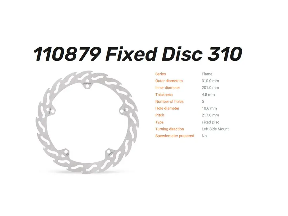 Moto-Master Bremsscheibe Flame vorn passend für Triumph Trident 660 / Tiger Sport 660 - 110879 11088 Geprüft