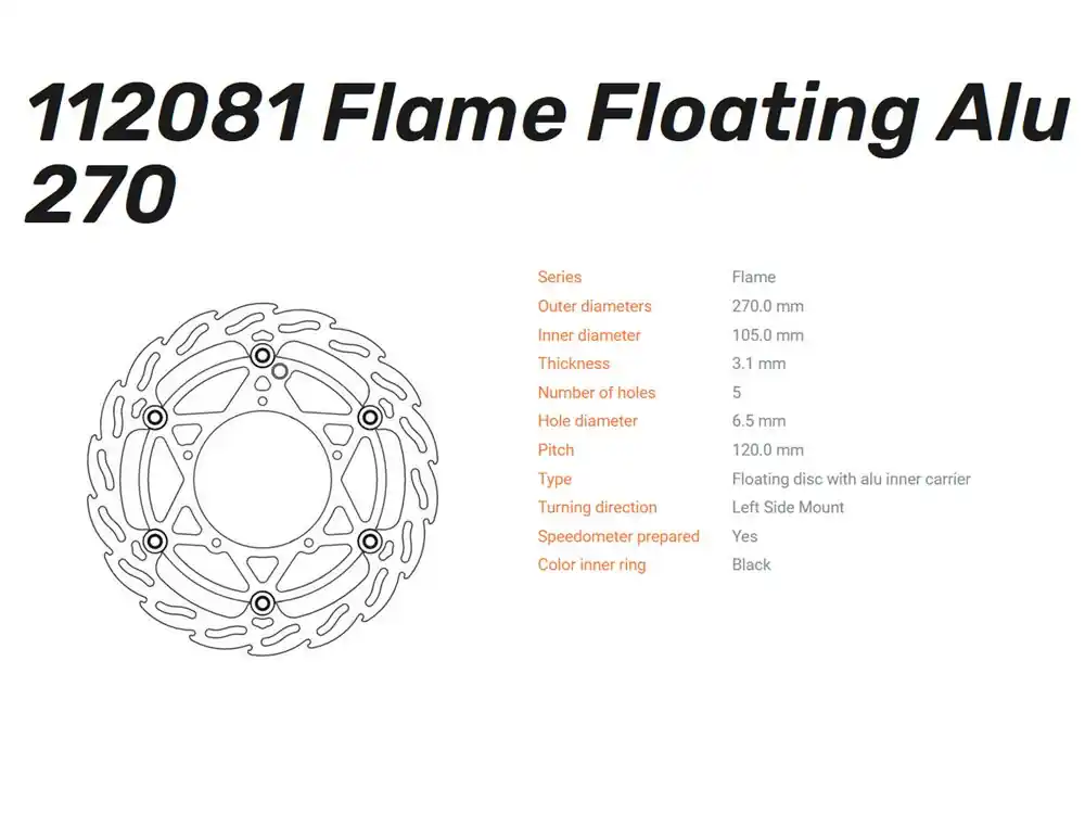 Jetzt Kaufen Moto-Master Bremsscheibe Flame Floating vorn passend für Aprilia MXV RXV 450 550 - 112081