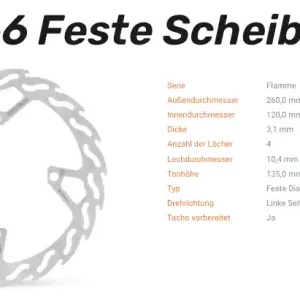 Moto-Master Bremsscheibe Flame-Serie vorne passend für Sherco - 110666 Expressversand