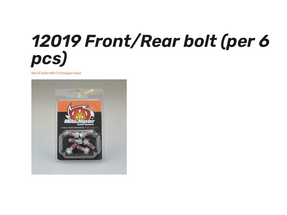 Direkt Vom Hersteller Moto-Master Bremsscheibenschrauben M6 x 1.0 x 13 (6 /100 Stück) - 12019 / 12020