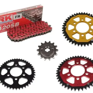 RK Kettensatz passend für Benelli BN 125 CBS (Bj.18-) RK428HSB Kette farbig rot blau Abverkauf