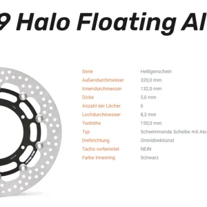 Expressversand Moto-Master Bremsscheibe Flame Floating Alu-Disc vorne passend für Yamaha - 112139