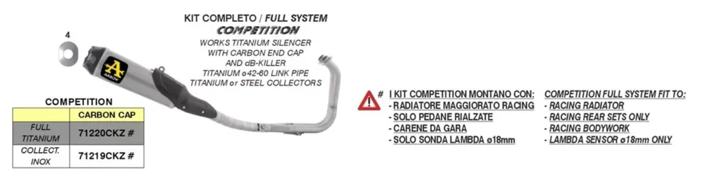 Garantierte Lieferung ARROW Competition Works Volltitan Auspuff passend für Kawasaki Ninja 400 23-