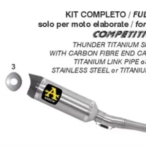 Ausverkauf ARROW Competition Thunder Volltitan passend für Yamaha YZF R3 21-23