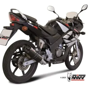 Preisreduziert MIVV GP-C Edelstahl Schwarz mit Carbonendkappe passend für Honda CBR 125 R 2004–2010