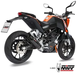 MIVV GP-C Edelstahl Schwarz mit Carbonendkappe passend für KTM 125 Duke 2011–2016 Heißes Angebot