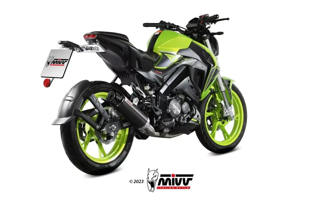 MIVV GP-C Edelstahl Schwarz mit Carbonendkappe passend für KEEWAY RKF 125 2021-2024 Neuheit