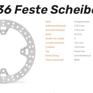 Moto-Master Bremsscheibe Halo-Serie passend für Honda - 110736 Preisreduziert