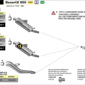 ARROW Indy Race EVO Titan Endschalldämpfer passend für Ducati Desert X 950 22-24 Expressversand