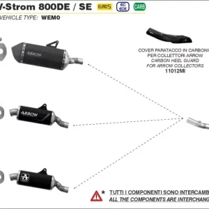 Letzte Chance ARROW Indy-Race EVO Titan Endschalldämpfer passend für Suzuki V-Strom 800 DE-SE 23-24