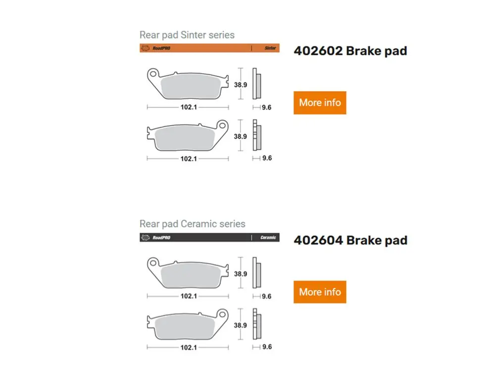Moto-Master Bremsbelag organisch / Sinter hinten - 402602 402604 Jetzt Bestellen