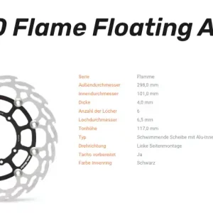 Moto-Master Bremsscheibe Flame Floating Alu-Disc vorne passend für Honda - 112150 Kracherpreis