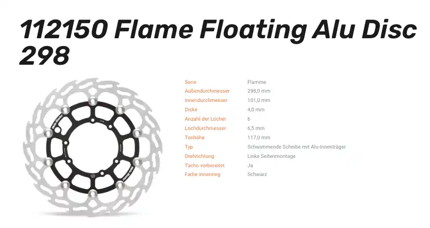 Moto-Master Bremsscheibe Flame Floating Alu-Disc vorne passend für Honda - 112150 Kracherpreis