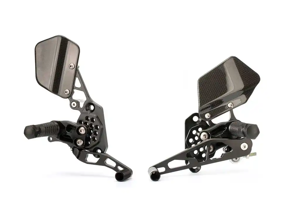 Gilles Fussrastenanlage AS31-Y05 schwarz passend für Yamaha FZ6 Fazer RJ07 RJ14 (Bj.04-10) mit Teile Geprüft