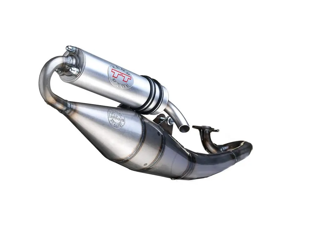 Markenware LeoVince HandMade TT Auspuffanlage Aprilia SR 50 Motard AC / Piaggio Typhoon / Zip