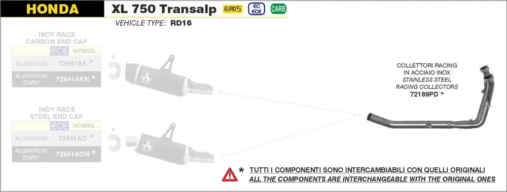 Top-Angebot ARROW Krümmer aus Edelstahl passend für Honda XL 750 Transalp 23-24