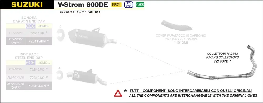 ARROW Krümmer passend für Suzuki V-STROM 800DE 23-24 Finale Aktion
