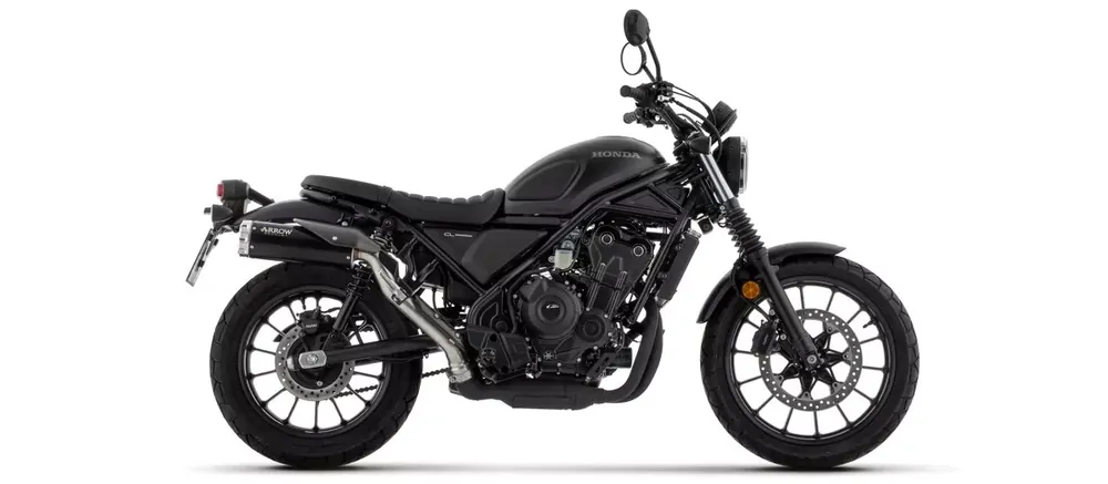 ARROW Rebel Endschalldämpfer Edelstahl Schwarz passend für Honda CL 500 23- Neue Kollektion