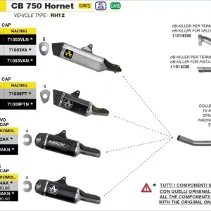 Arrow Pista Titan Schwarz Endschalldämpfer passend für Honda CB 750 Hornet 23-25 Sofort Bestellen