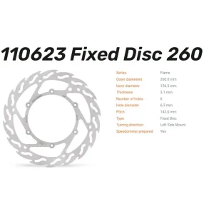 Moto-Master Bremsscheibe Flame starr vorn passend für Beta RR 260 - 110623 Kostenloser Versand