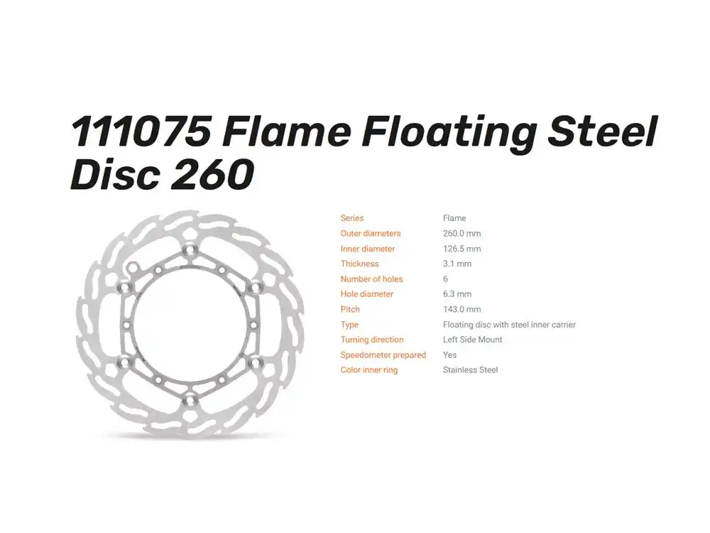 Moto-Master Bremsscheibe Flame Floating vorn passend für Beta RR 260 Oversize - 111075 Zertifiziert