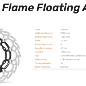 Aktuell Moto-Master Bremsscheibe Flame Floating Alu-Disc vorne passend für GasGas / Husaberg / Husqvarna / K
