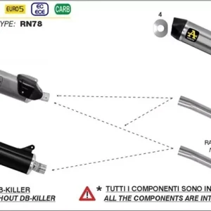 Arrow Katersatzrohr Titan 2in1 passend für Yamaha MT-10 2022 Begrenztes Angebot