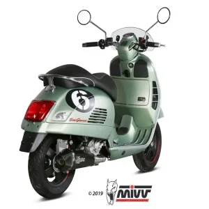 Sonderaktion Auspuff passend für Piaggio Vespa GTS 300 (08-20) MIVV Delta Race Edelstahl schwarz