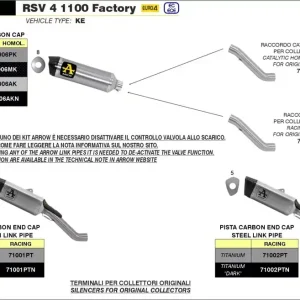 Arrow Pista Titan Schwarz Endschalldämpfer passend für Aprilia RSV 4 1100 Factory 19-20 Preisknaller