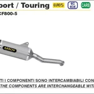 Letzte Chance Arrow Race-Tech Aluminium Schwarz Endschalldämpfer passend für CF Moto 800 MT Sport/ Touring (ab 22)