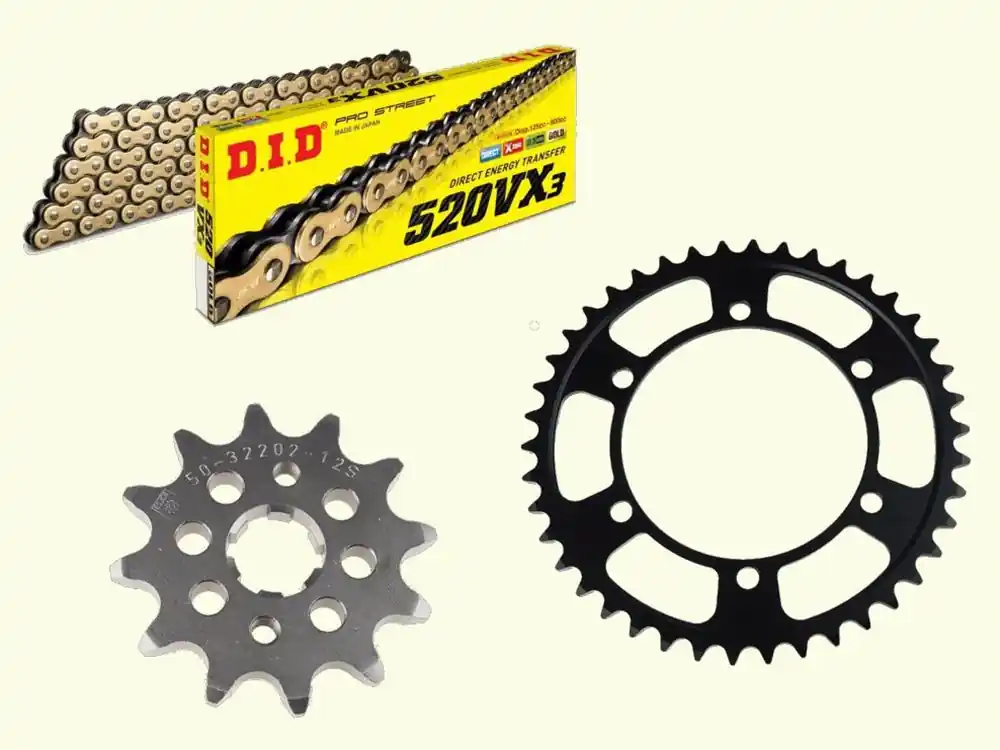 Bestpreis DID Kettensatz Motobi DL 125 Strada (Bj.22-) DID 520 Kette