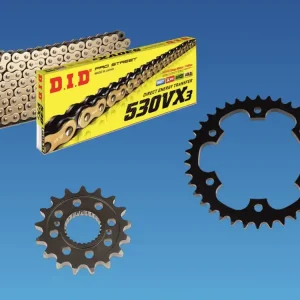 DID Kettensatz passend für Royal Enfield Continental / GT 535 (14-) DID530VX3 Kette Geprüft