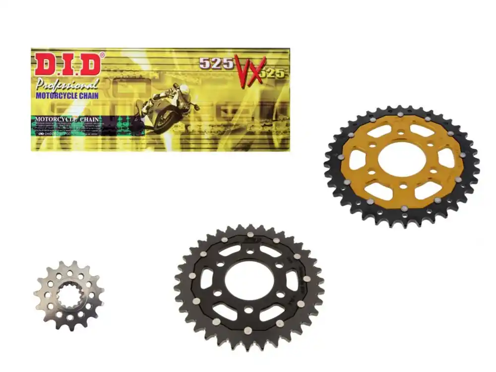 Sonderangebot DID Kettensatz passend für Royal Enfield Himalayan (Bj.16-) DID525VX3 Kette duales Kettenrad