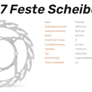 Moto-Master Bremsscheibe Flame-Serie vorne passend für GasGas / Husqvarna / KTM - 110517 Gratis Versand