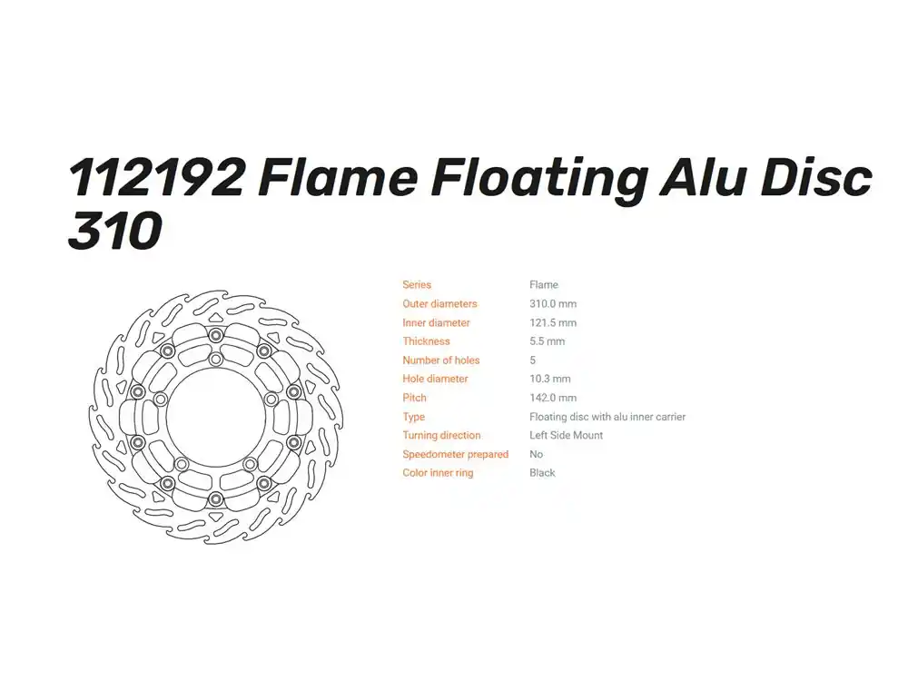 Heißes Angebot Moto-Master Bremsscheibe Flame Racing 5.5 vorn passend für Suzuki - 112192 112193