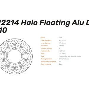 Kostenloser Versand Moto-Master Bremsscheibe Halo Racing 5.5 vorn passend für Suzuki - 112214