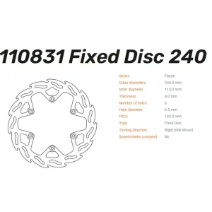 Moto-Master Bremsscheibe Flame hinten Fantic / passend für Yamaha YZ 125 250 450 Jetzt Bestellen