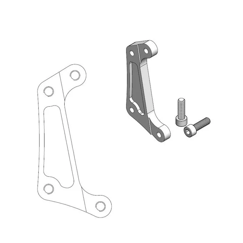 Kostenfreie Lieferung Supermoto Racing Adapterhalterung für 4-Kolben Bremszange passend für Yamaha YZ 125-450; Bj: ab 2007