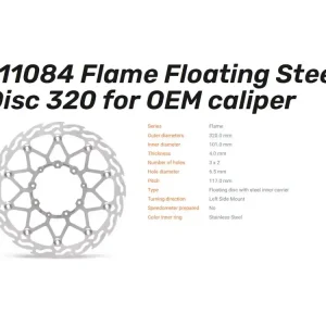 Echt Moto-Master Bremsscheibe Flame Floating 320 vorn passend für Honda CRF 250 L / CRF 300 L - 111084