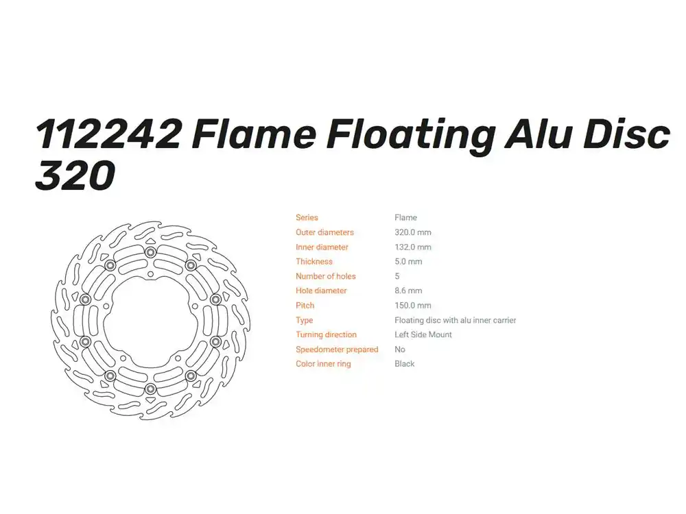 Top-Seller Moto-Master Bremsscheibe Flame floating vorn passend für Yamaha YZF-R6 R1 MT-10 - 112242 112243