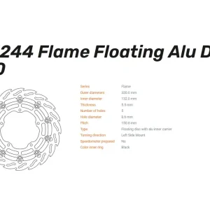 Moto-Master Bremsscheibe Flame floating 5.5 vorn passend für Yamaha YZF-R6 R1 MT-10 - 112244 112245 Begrenztes Angebot