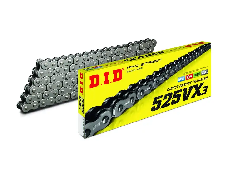 Expressversand DID 525VX3 X-Ring Kette silbergrau gold chrom Preis/Kettenglied bis 60 Glieder