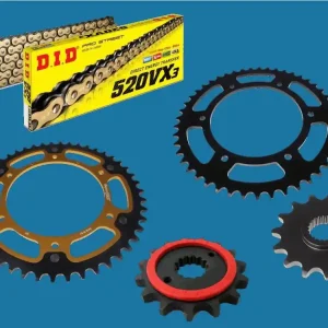 DID Kettensatz passend für Aprilia 650 Pegaso Factory i.e. Bj 06 bis 12 mit DID520VX3 Kette Schnäppchen