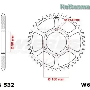 Alu Kettenrad 38 - 49 Zähne 80mm/100mm 6 Loch PVM für MARVIC / Galespeed (532) Sale