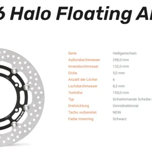 Wochenendangebot Moto-Master Bremsscheibe Flame Floating Alu-Disc vorne passend für Yamaha - 112136