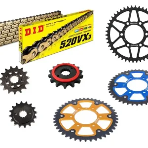 Expressversand DID Kettensatz passend für Kawasaki GPZ 550 Unitrack ZX550A1-A6 KZ550A (Bj.84-92) DID 520VX3 Kette