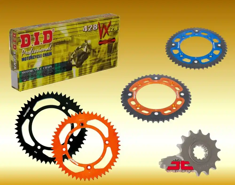 Finale Aktion DID Kettensatz passend für KTM SX 85 Big Wheel / Grossrad (Bj.04-17) DID 428 Kette Stahl Alu Stealth