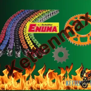 Gratis Versand Enuma Kettensatz passend für KTM 620 SX (Bj.94-98) Enuma 520MVXZ-2 Kette orange