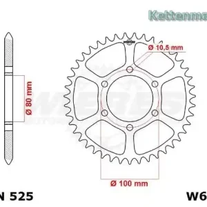 Begrenztes Angebot Alu Kettenrad 36 - 44 Zähne 80mm/100mm 6 Loch PVM für MARVIC / Galespeed (525)